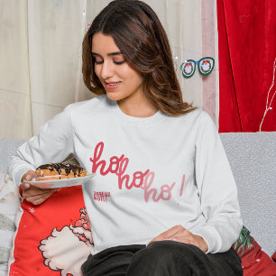 Lustiges Hohoho Joyeux Noel Rot Pink Typografie Sweatshirt