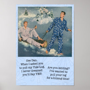 Lustiges homosexuelles Weihnachten-Klotz-Plakat Poster