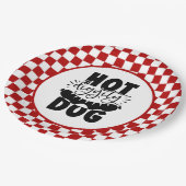 lustiges Hot Dog Grill Party Pappteller (Schrägansicht)