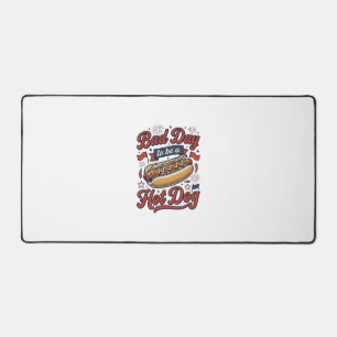 Lustiges Hot Dog Vintage Patriotisches Lebensmitte Schreibtischunterlage