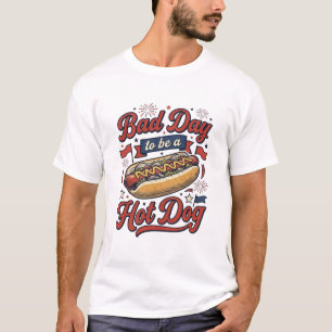 Lustiges Hot Dog Vintage Patriotisches Lebensmitte T-Shirt