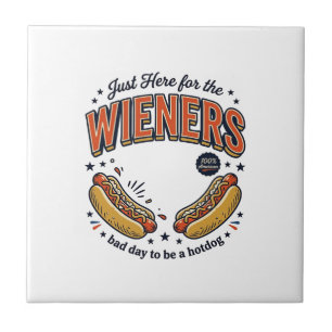 Lustiges Hot Dog Wiener Vintage-Shirt-Design_1 Fliese