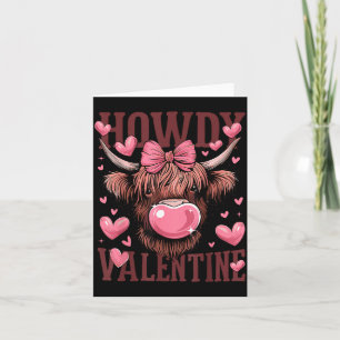 Lustiges Howdy Valentine Highland Kuh Valentinstag Karte