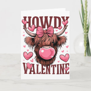 Lustiges Howdy Valentine Highland Kuh Valentinstag Karte