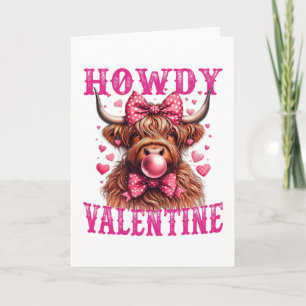 Lustiges Howdy Valentine Kuh Western Cowgirl Cowbo Karte
