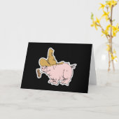 lustiges Hügelschwein Karte (Gelbe Blume)