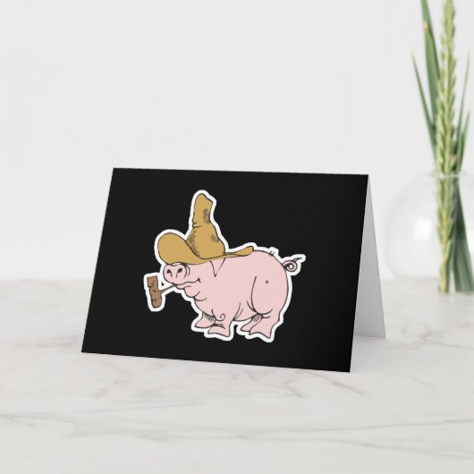lustiges Hügelschwein Karte (Vorderseite)