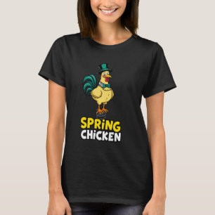Lustiges Huhn auf einem Hüpfstock T-Shirt