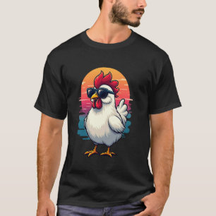 Lustiges Huhn cool mit Sonnenbrille Hühnerzüchter  T-Shirt