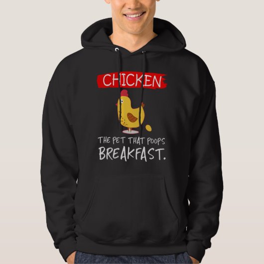 Lustiges Huhn, das Haustier, das Frühstück kotet Hoodie (Vorderseite)