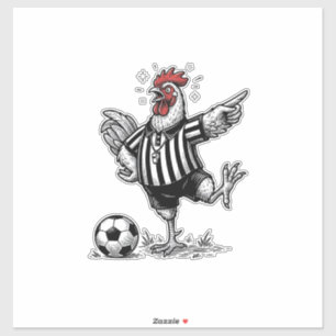 Lustiges Huhn Fußball Vintage Gravur Shirt_1 Aufkleber
