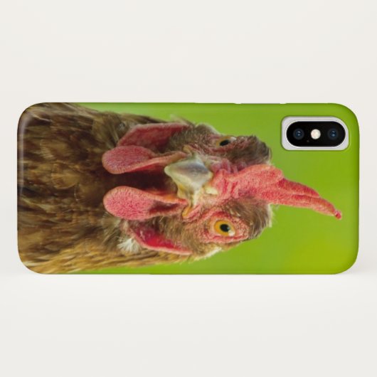 Lustiges Huhn-Gesicht auf Grün Case-Mate iPhone Hülle (Rückseite (Horizontal))