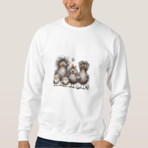 Lustiges Huhn Klassischer Retro-Stil Sweatshirt