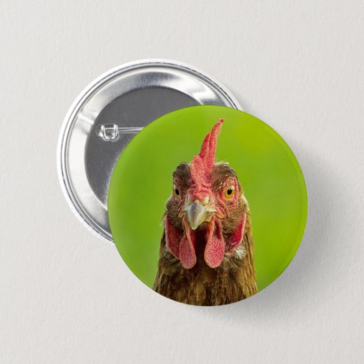 Lustiges Huhn - Knopf Button (Vorne & Hinten)