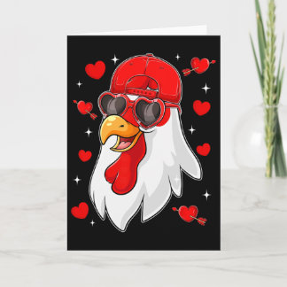 Lustiges Huhn mit Herzen Frohe Valentinstag Jungen Karte