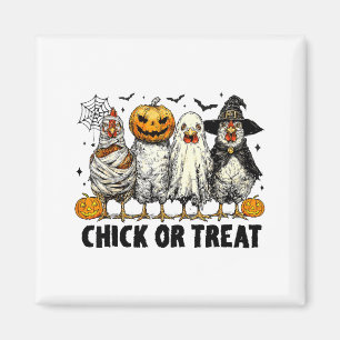 Lustiges Huhn oder behandeln Halloween Hexe Grusel Magnet