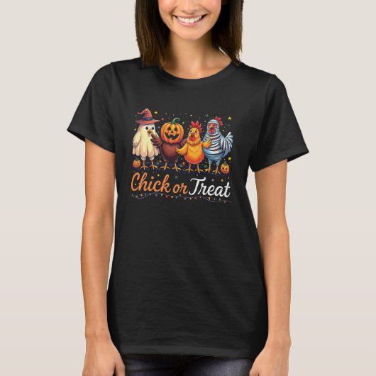 Lustiges Huhn oder Halloween-Hexen-Spooky-Chick-Be T-Shirt (Vorderseite)