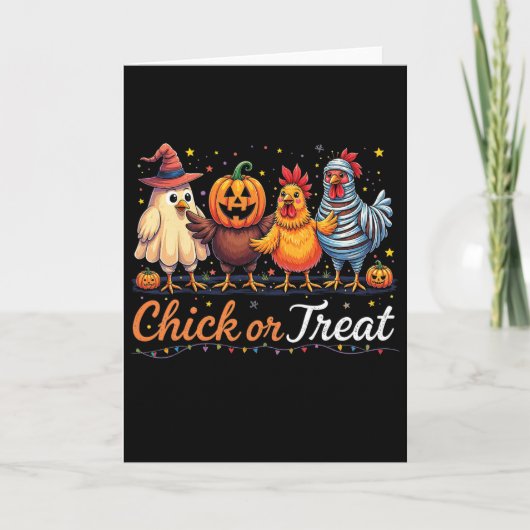 Lustiges Huhn oder Halloween-Hexen-Spooky-Chicke Karte (Vorderseite)