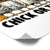 Lustiges Huhn oder Halloween-Hexen-Spooky-Huhn Poster (Ecke)
