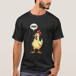 Lustiges Huhn sagt Muh Spielerei Scherz Kunst T-Shirt