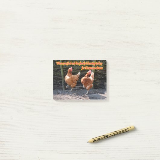 Lustiges Huhn und Hahn Memes mit lustigen Bildern Post-it Klebezettel (Auf Schreibtisch)