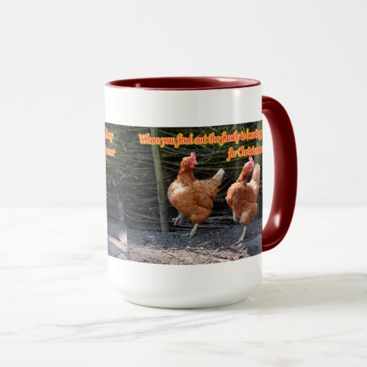 Lustiges Huhn und Hahn Memes mit lustigen Bildern Tasse (VorderseiteRechts)