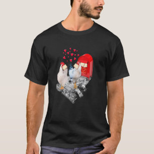 Lustiges Huhn Valentinstag Herz Huhn Paar T-Shirt