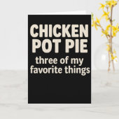 Lustiges Hühnchen-Pot-Pie-Rustic-Distressed-Farm Karte (Gelbe Blume)