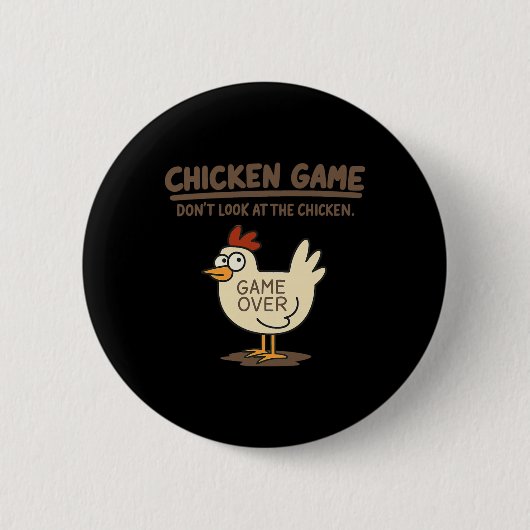 Lustiges Hühnchen-Spiel Schau nicht auf das Huhn M Button (Vorderseite)