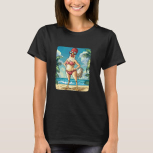 Lustiges Hühner-Frauen-Kostüm im Bikini für den St T-Shirt