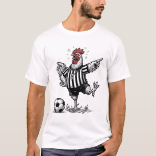 Lustiges Hühner-Fußball Vintage-Stich-Shirt_1 T-Shirt
