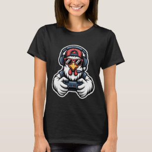 Lustiges Hühner-Gamer-T-Shirt Gaming-Headset Gamep T-Shirt