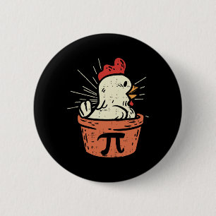 Lustiges Hühner Pot Pi Shirt Tag Pie Mathe Liebhab Button