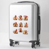 Lustiges Hühner-Sticker-Pack — Fetter Hahn Aufkleber (Koffer)