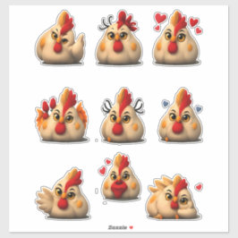 Lustiges Hühner-Sticker-Pack — Fetter Hahn Aufkleber