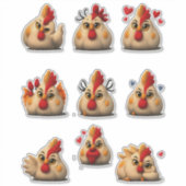 Lustiges Hühner-Sticker-Pack — Fetter Hahn Aufkleber (Vorderseite)
