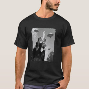 Lustiges Hühner-UFO-Selfie-Foto-Farm-Aliens Weiß B T-Shirt