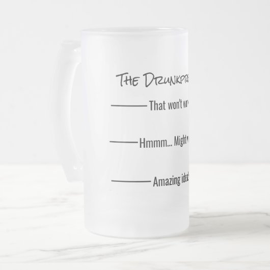 Lustiges humorvolles Drunkpreneur Maß Mattglas Bierglas (Vorderseite Links)