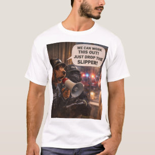 Lustiges Hund-Verhandlung-Shirt – Slipper-Witz-Ges T-Shirt