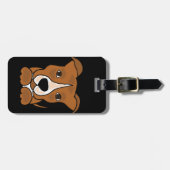 Lustiges Hündchen Browns Pitbull Gepäckanhänger (Vorderseite horizontal)