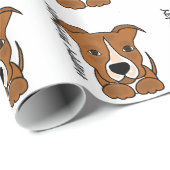 Lustiges Hündchen Browns Pitbull Geschenkpapier (Rolleneckpunkt)