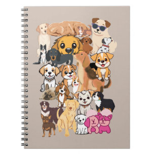 Lustiges Hunde-Familienporträt-Notizbuch Notizblock