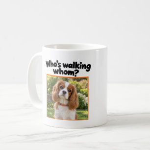 Lustiges Hunde-Foto und Name Spaziergang-Aufseher Kaffeetasse