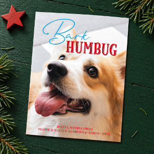 Lustiges Hunde-Foto Weihnachten Bark Humbug