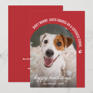 Lustiges Hunde-Foto-Weihnachts-Feiertagskarte Feiertagskarte