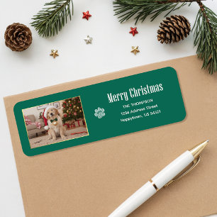 Lustiges Hunde-Foto Weihnachts-Rücksendeadresse