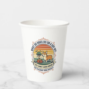 Lustiges Hunde-Freizeit Vintage-Gravur-Zitat-Shirt Pappbecher