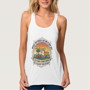 Lustiges Hunde-Freizeit Vintage-Gravur-Zitat-Shirt Tank Top
