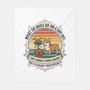 Lustiges Hunde-Freizeit Vintage Gravur Zitat T-Shi Fleecedecke