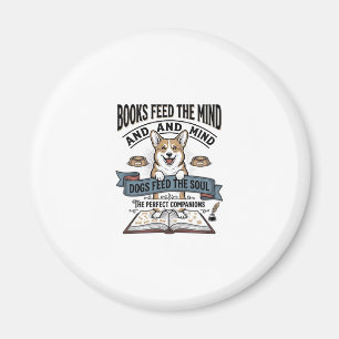 Lustiges Hunde-Leser Vintage-Stich-T-Shirt für Buc Magnet